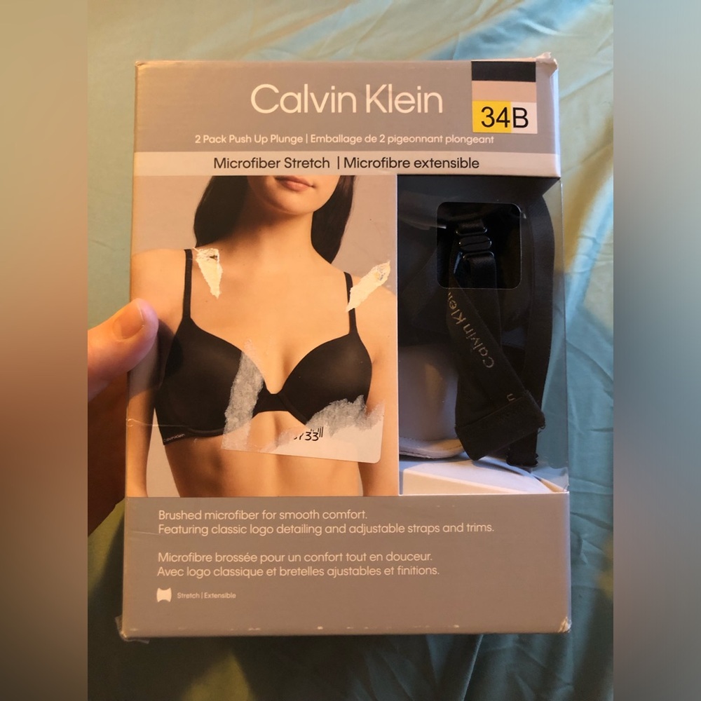 Calvin Klein Women's 2-Pack Microfiber Push Up Plunge Bra - Black (34B)